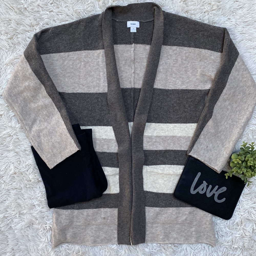 🎉HP🎉 Old Navy Open Cardigan 💗 Brown & Tan - Picture 2 of 12